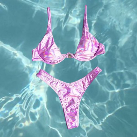 𝅺copy - New V-Bar Underwire Push-up Bikini - Picture 1 of 10